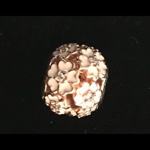 Gold/white pandora charm